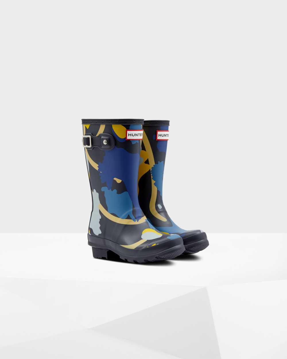 Hunter Original Big Rockpool Camo Kids Rain Boots NZ-95053J Navy Camo